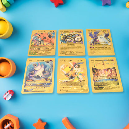 Wukusy Pocket Monster Golden Trading Playing Cards set with 55 toy cards featuring colorful monster illustrations.