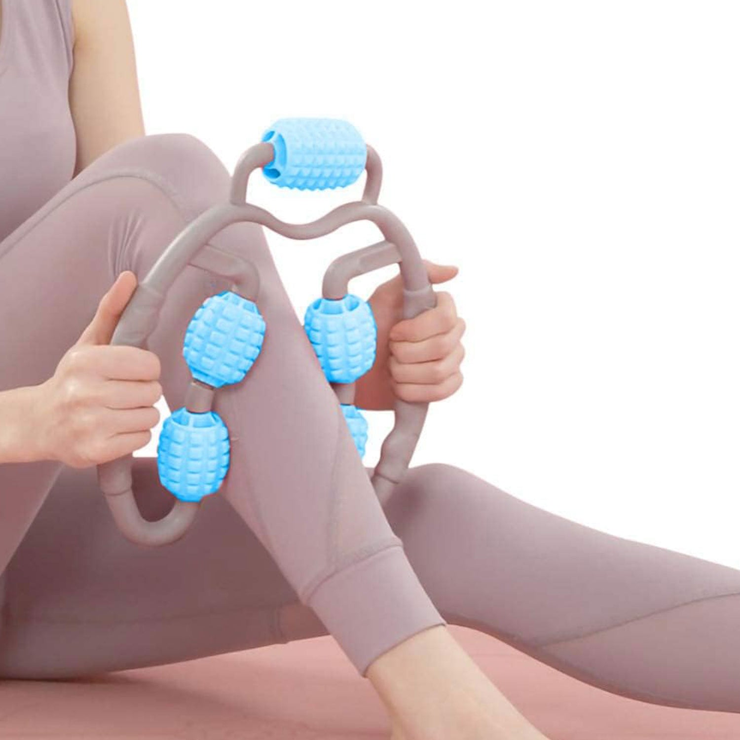 Wukusy 0265 Muscle Massage Roller with five wheels, compact design, and drop shape for effective leg and muscle relaxation at home