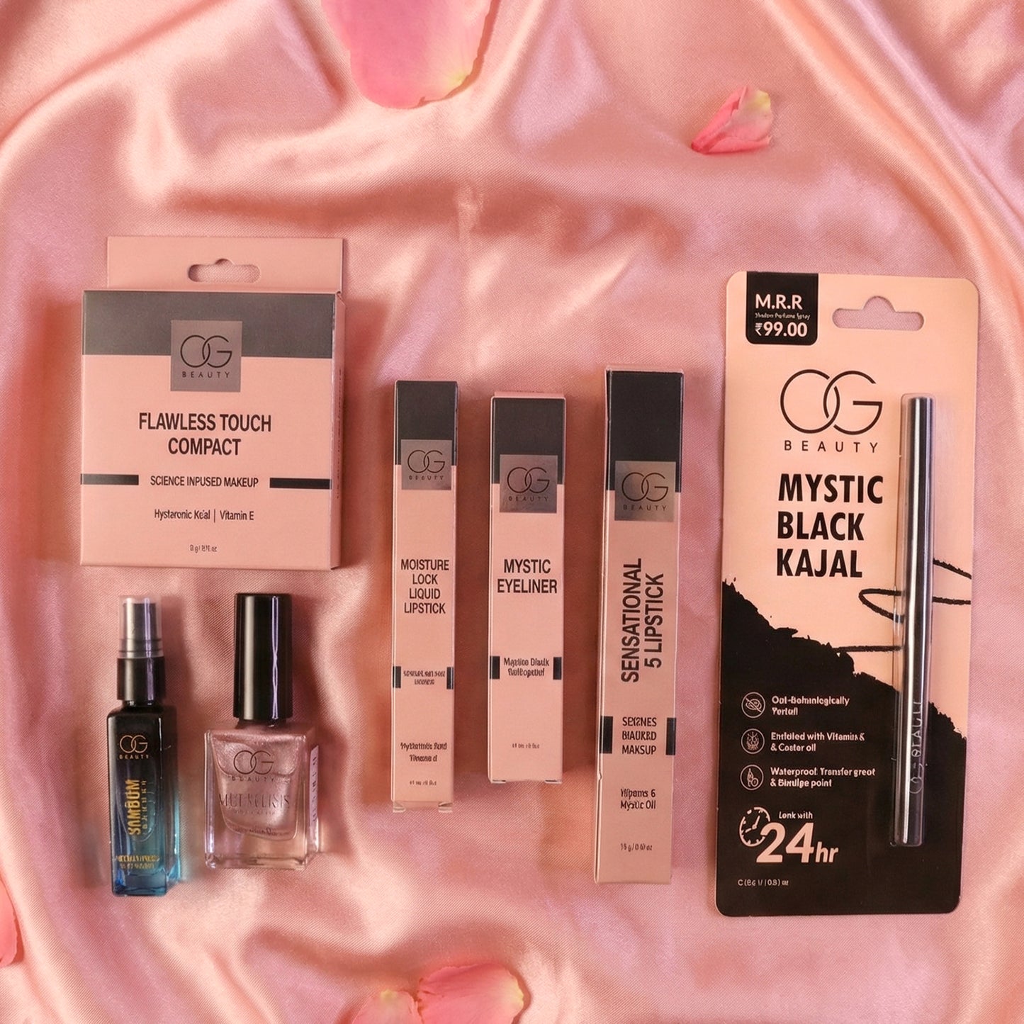 Wukusy 7-in-1 Og Beauty Complete Makeup Combo Kit with various brushes, palettes, and tools for full face makeup application