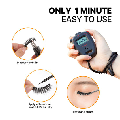 Wukusy premium 3D mink eyelashes set with layered, natural-looking false eyelashes for a glamorous eye makeup look.