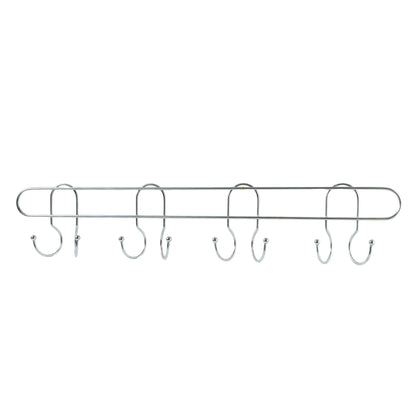 Heavy duty stainless steel wall-mounted hook rack by Wukusy with multiple hooks for organization.