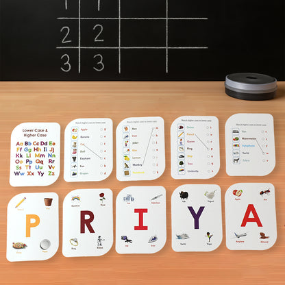 Wukusy Kidkraft Early Learner 32-piece alphabet flash cards set with colorful letter illustrations for children learning the alphabet