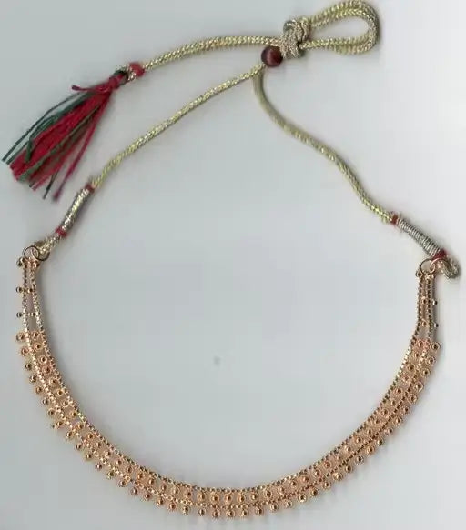 Gold-plated copper necklace set for women with matching earrings, adjustable choker jewelry by Ekom, featuring elegant design