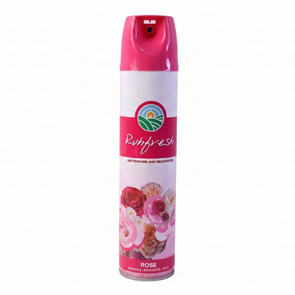 Wukusy Rose air freshener spray bottle, 220ml with floral rose scent, shown in a clear spray bottle.
