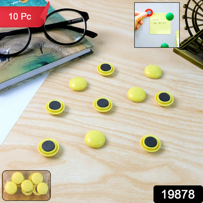 Set of 10 white round fridge magnets from Wukusy, ideal for home improvement and organization on refrigerator surfaces.