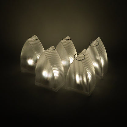 Set of five Wukusy LED flameless decorative lantern lights for home decor, featuring warm, flickering LED illumination.