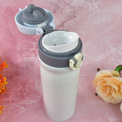 Insulated stainless steel water bottle for kids by Wukusy, 350ml, with colorful design and secure lid for active children