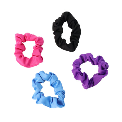 Set of soft elastic hair scrunchies by Wukusy, showcasing various colorful fabric styles for gentle hair hold