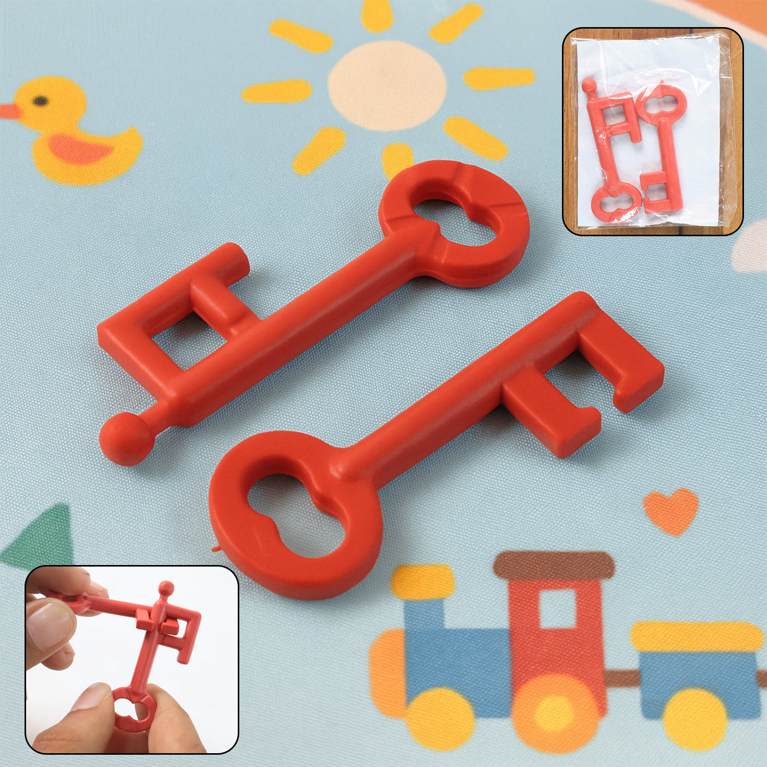 Wukusy Magic Key Puzzle Set, fun brain teaser toy with colorful keys and intricate locking mechanisms for kids.