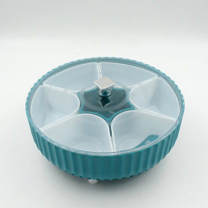 Wukusy 5811 360 Revolving Spice Box with 7 plastic compartments for storing spices, dry fruits, pickles, tea, and sugar.