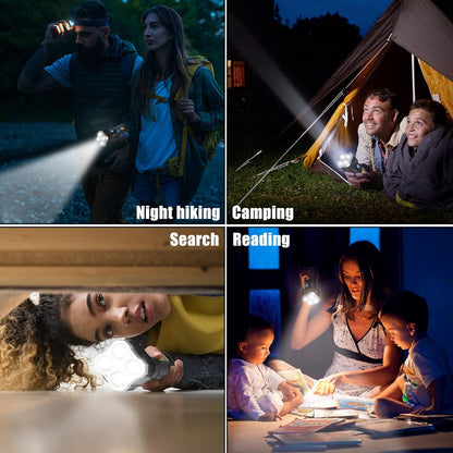 Wukusy 9370 multifunctional 4 LED rechargeable torch light with long-distance beam, Cob light, and four modes for camping and hiking.