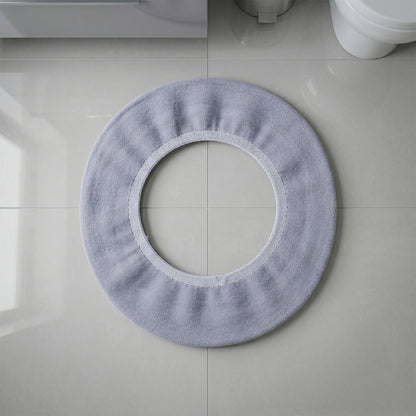 Soft fabric elastic toilet seat cover by Wukusy, 29x29 cm, fits standard seats with a comfortable, plush material.
