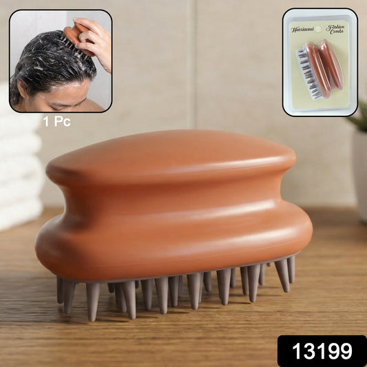 Wukusy manual scalp massage shampoo brush with soft bristles for gentle scalp cleansing and relaxation during hair washing.
