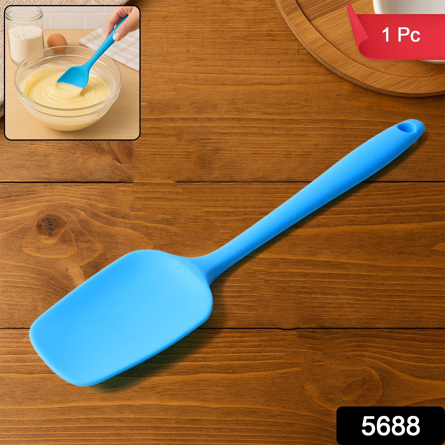 Wukusy silicone spatula for baking and cooking, flexible heat-resistant kitchen utensil with a comfortable handle, ideal for baking and stirring
