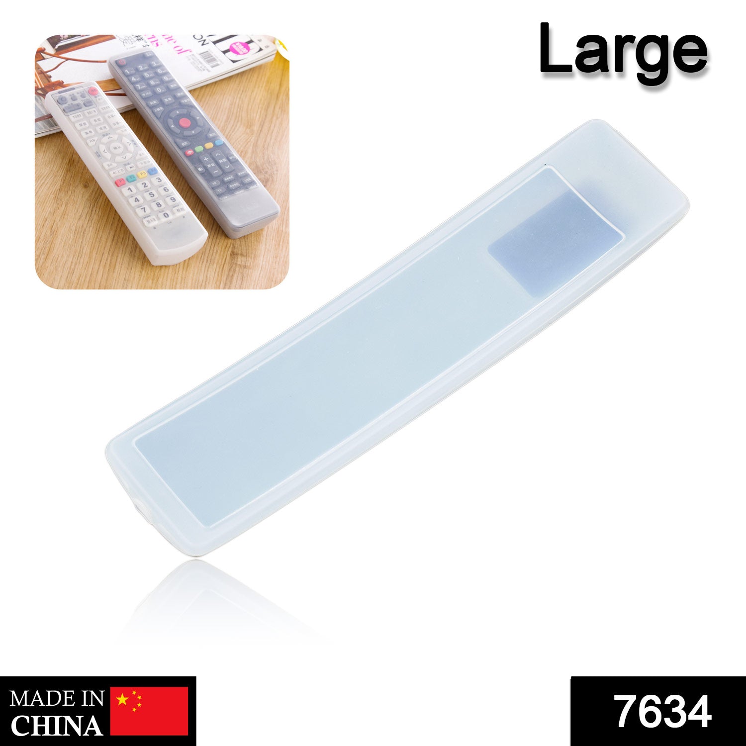 Large Wukusy silicone protective cover for remote control, designed to fit and shield home improvement remote devices.