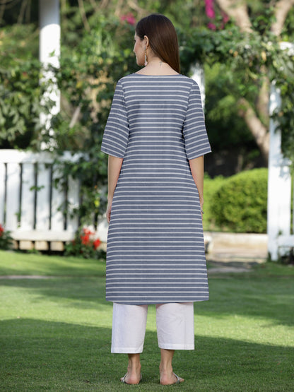 latest Cotton Fancy Stripped Kurti - TC-513-L