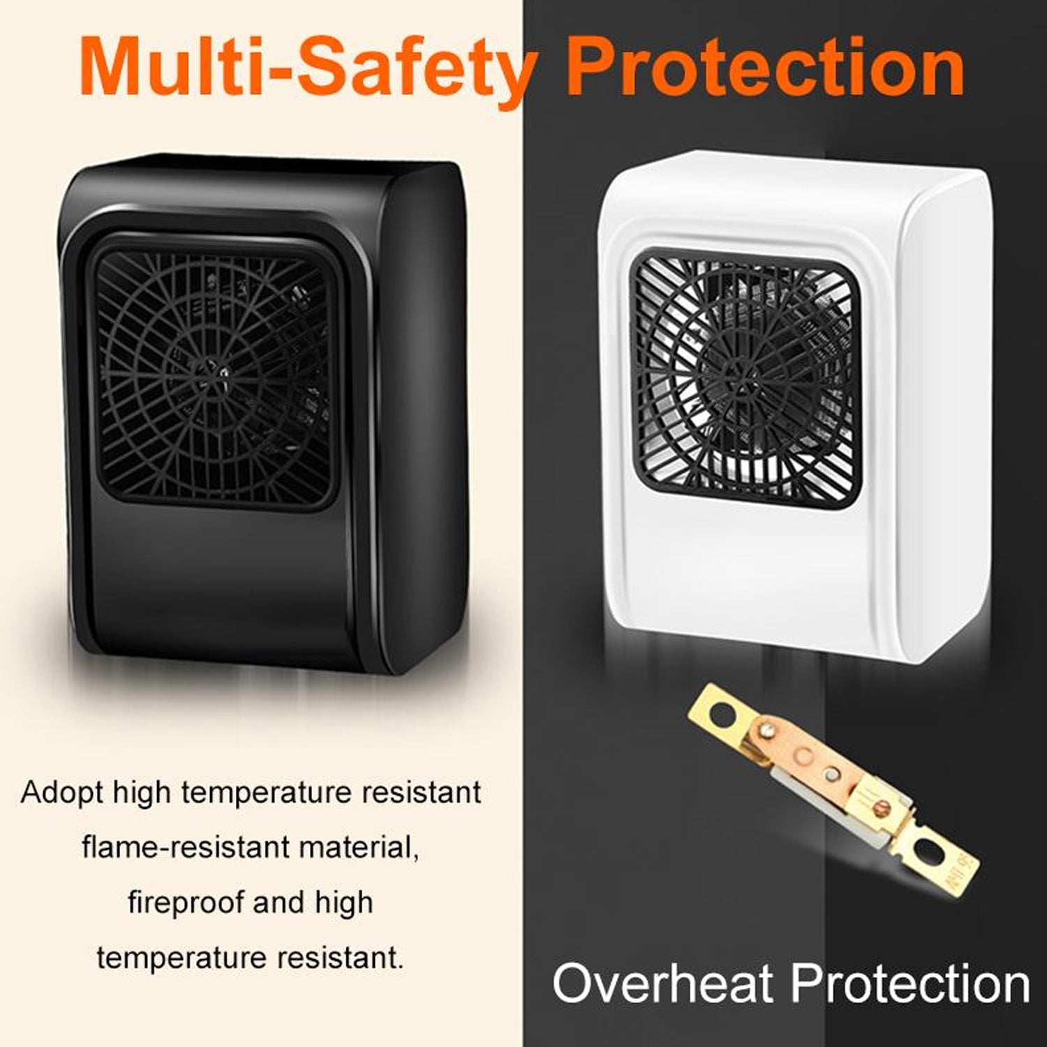 Wukusy 6683 brown room heater for office and bedroom, 220V box heater with compact design for home comfort.