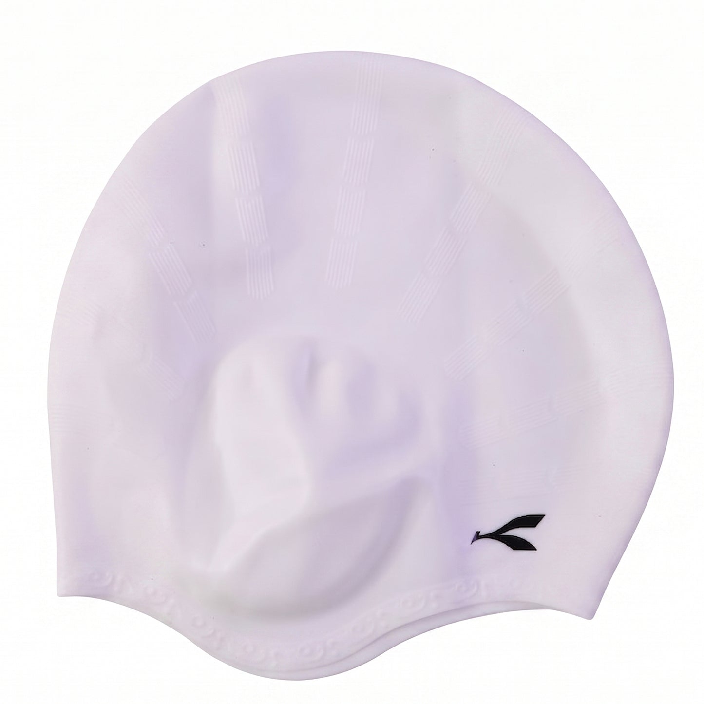 Wukusy Konex flexible silicone swimming cap waterproof swim hat for adults and kids, shown in bright blue.