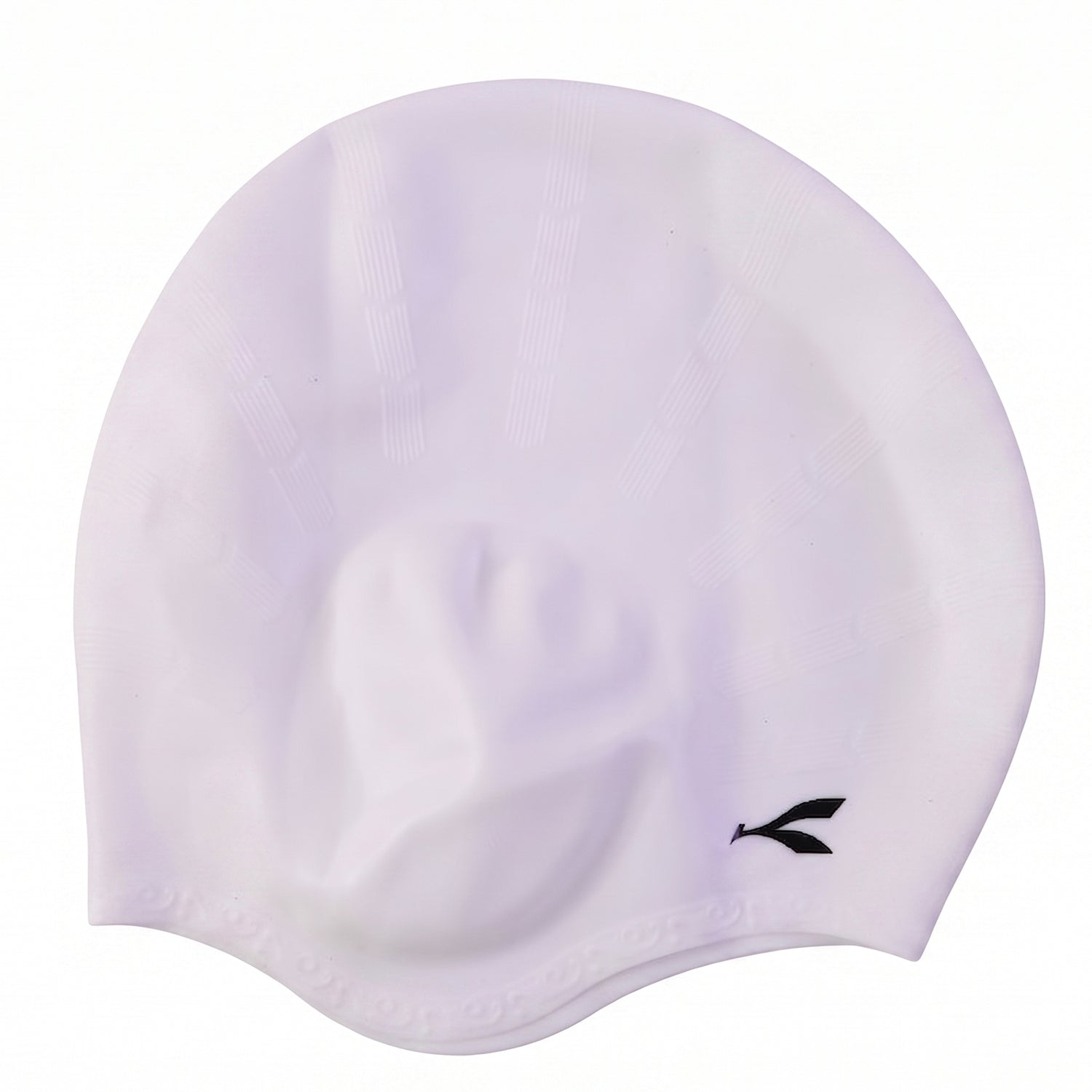 Wukusy Konex flexible silicone swimming cap waterproof swim hat for adults and kids, shown in bright blue.