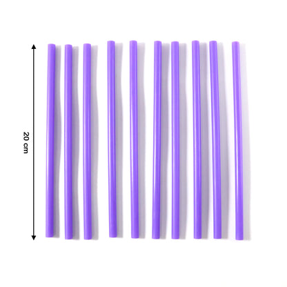 Pack of 10 reusable plastic drinking straws from Wukusy, colorful and eco-friendly for beverages.