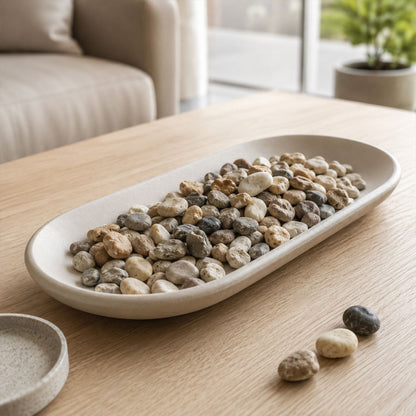 Set of natural river pebbles stones from Wukusy, ideal for aquarium decor, vases, planters, and garden ornaments.
