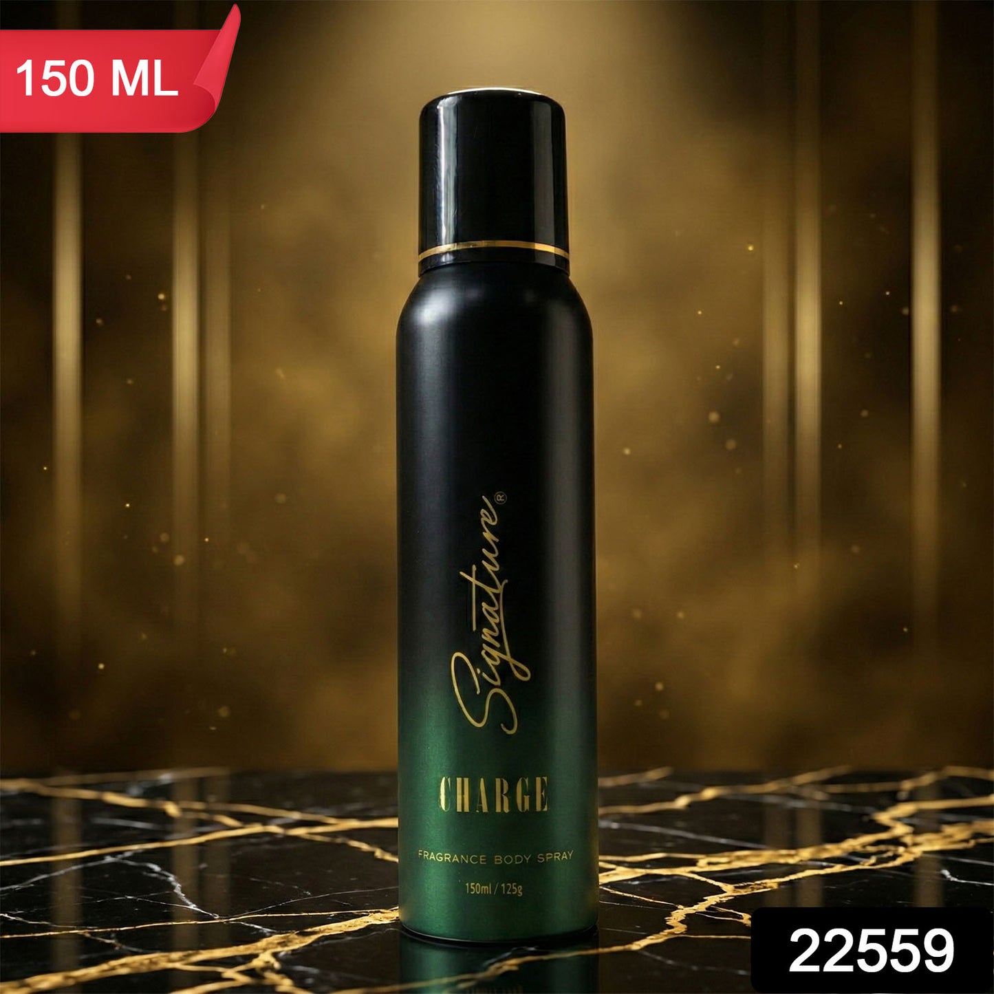 Wukusy Signature Premium Charge fragrance body spray 150ml bottle with sleek design and vibrant label.