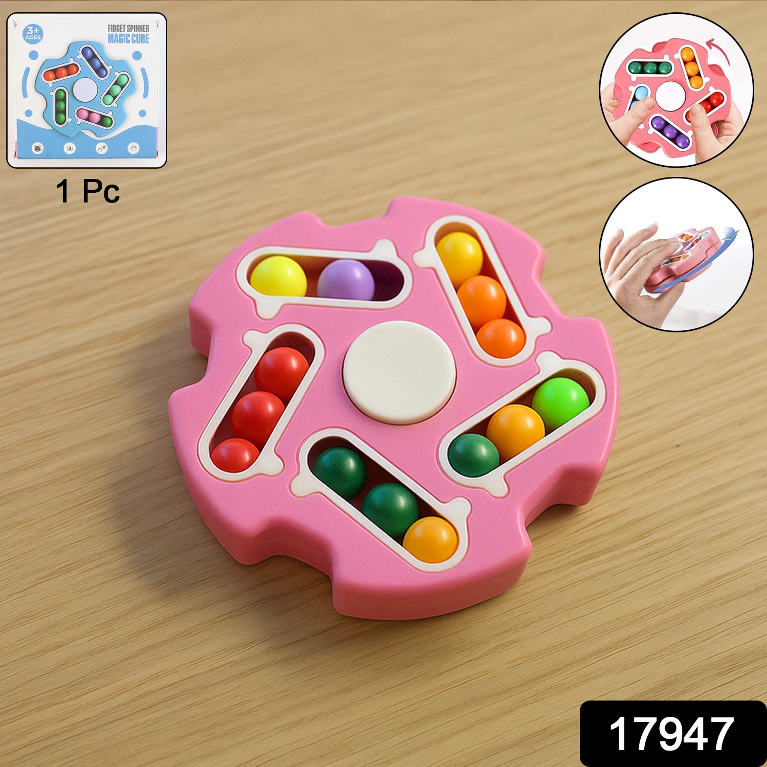 Wukusy Fidget Magic Cube Spinner Toy with multi-track finger puzzle and colorful spinning mechanism.