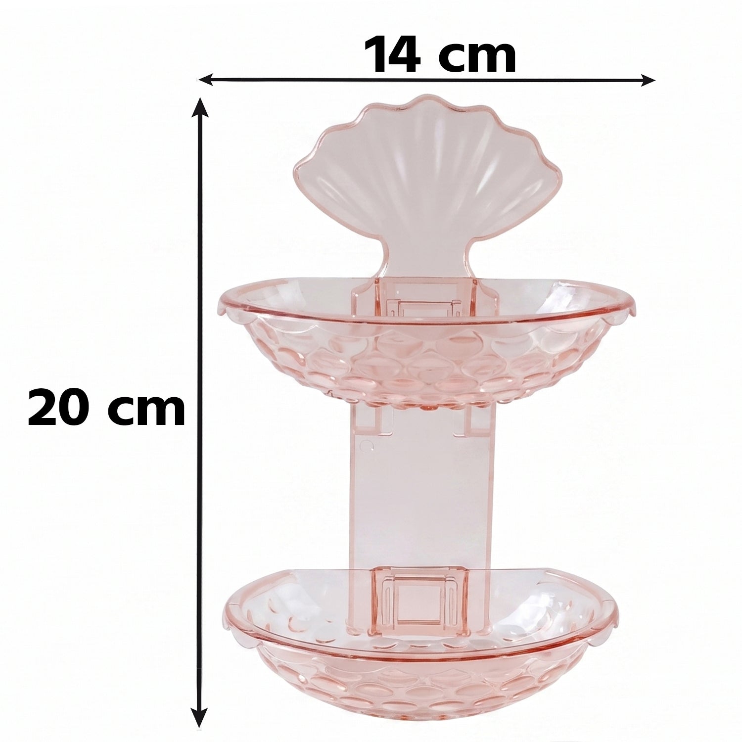 Wall-mounted Wukusy 2-in-1 double layer plastic soap dish holder with self-adhesive backing, designed for bathroom or kitchen use.