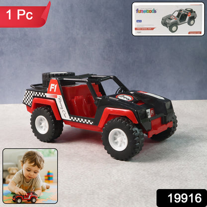 Wukusy Funwoods Free-wheel Racing Jeep Toy Car, colorful plastic toy vehicle with open design for kids' play