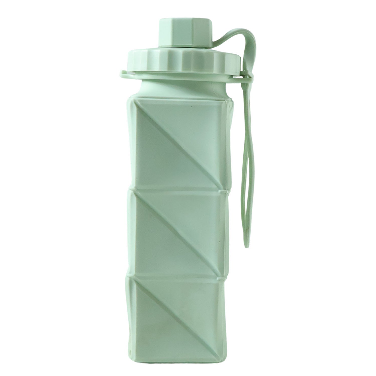 Wukusy premium foldable collapsible water bottle in blue, showing compact design and flexible material for easy storage