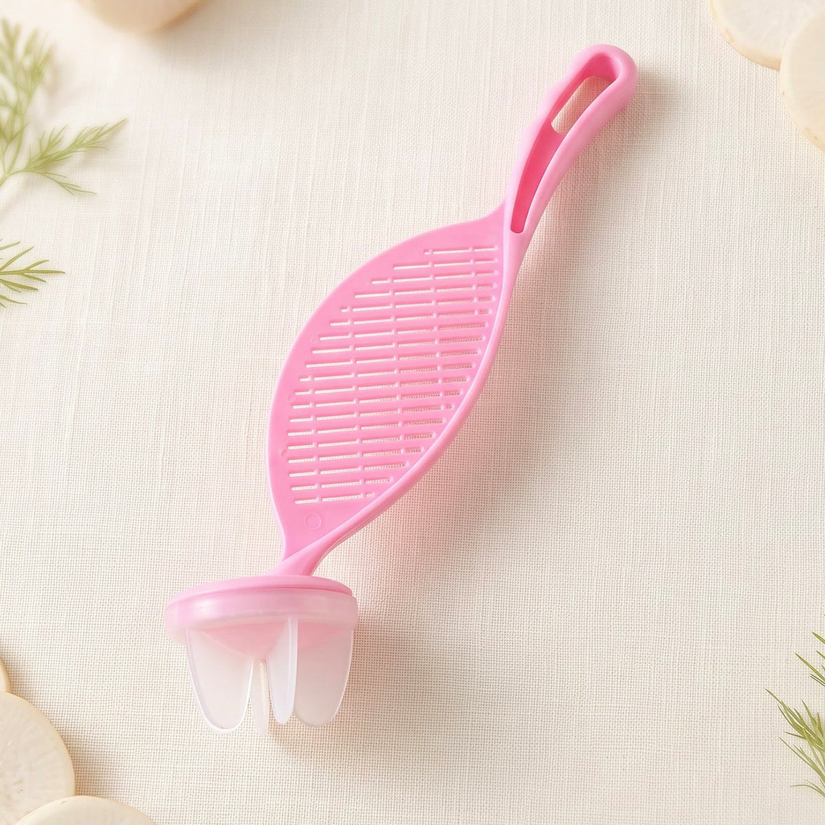 Plastic Rice Washing Strainer Spoon With Handle For Kitchen Draining Tool (1 Pc)