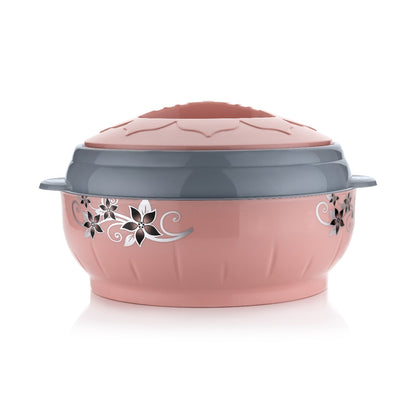 Wukusy 5788 steel casserole box with floral printed design, 4500ml capacity, insulated hot pot for serving food and chapatis.