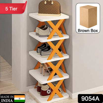 Wukusy 5-tier shoe stand shoe rack with compact design, stable structure, ideal for small closets and entryways, easy to assemble.