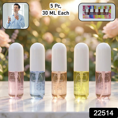 Wukusy Next Mist Luxury Fragrances mini perfume spray gift set with five 30ml bottles arranged in a box.