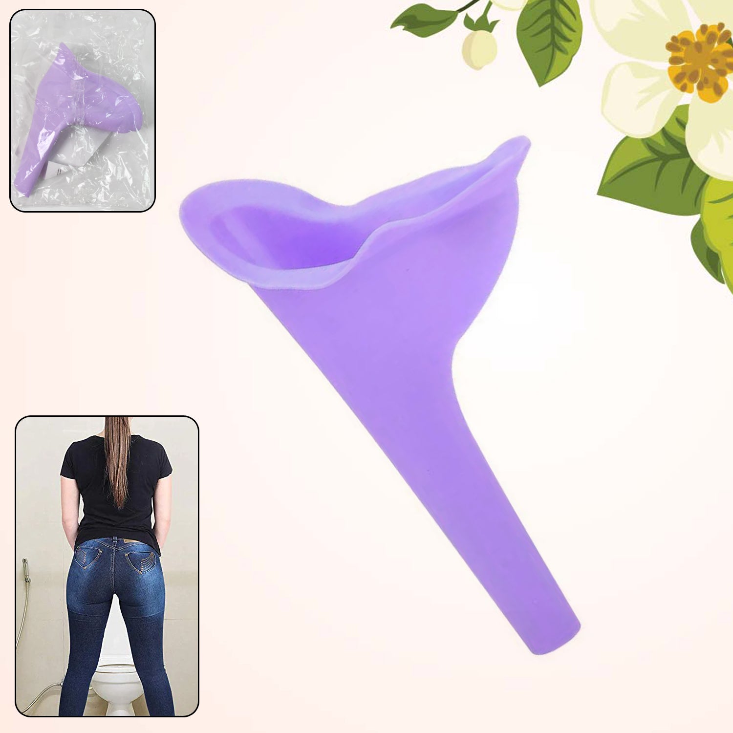 Wukusy 1307 Stand and Pee reusable portable female urinal funnel for women, compact travel health and hygiene device.