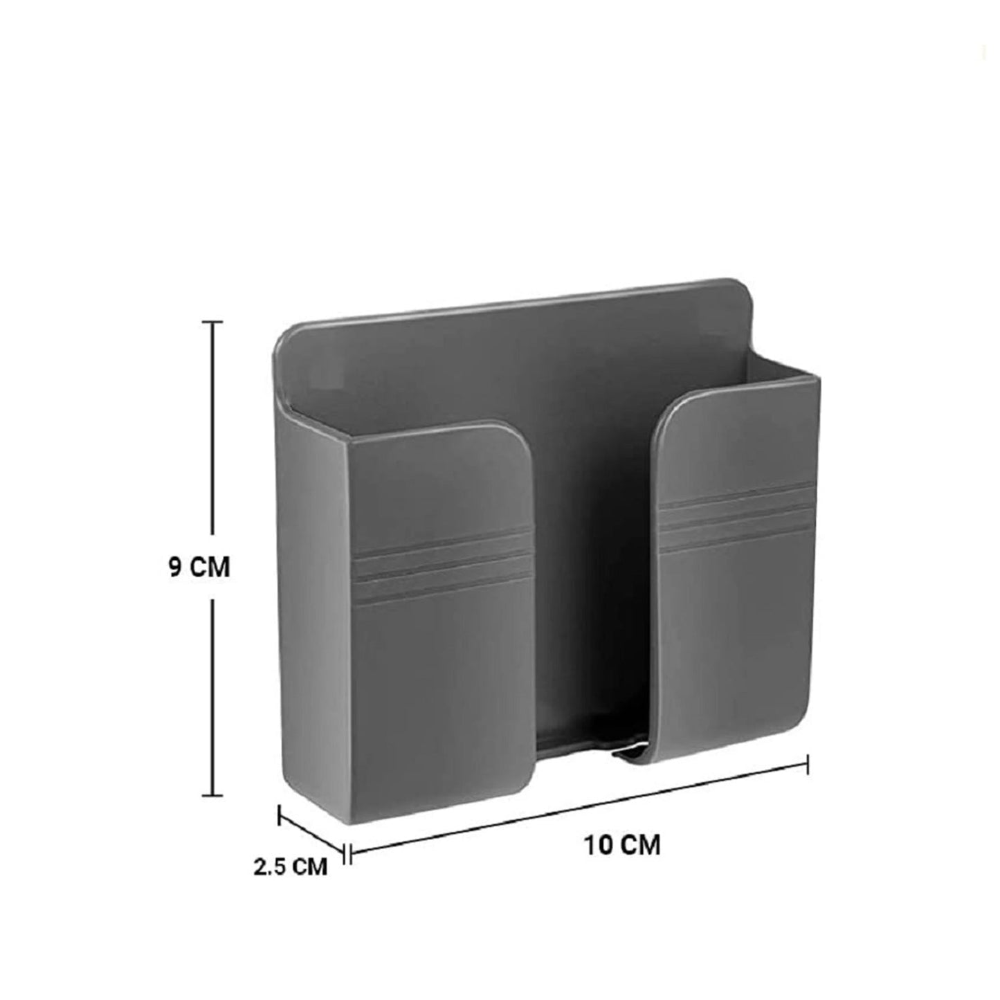 Wall-mounted mobile remote holder by Wukusy, space-saving organizer with compartments for remote controls and small devices.