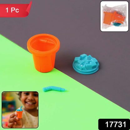 Wukusy mini juice cup pretend play toy, small plastic toy cup with colorful design, ideal for children's imaginative play