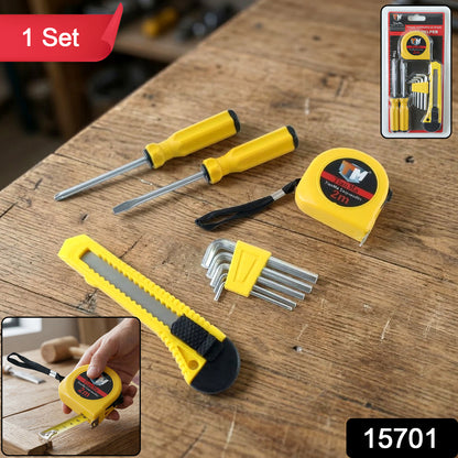 Wukusy Compact Tianmu 9-piece combination tool set including screwdrivers, pliers, and wrenches on a white background.