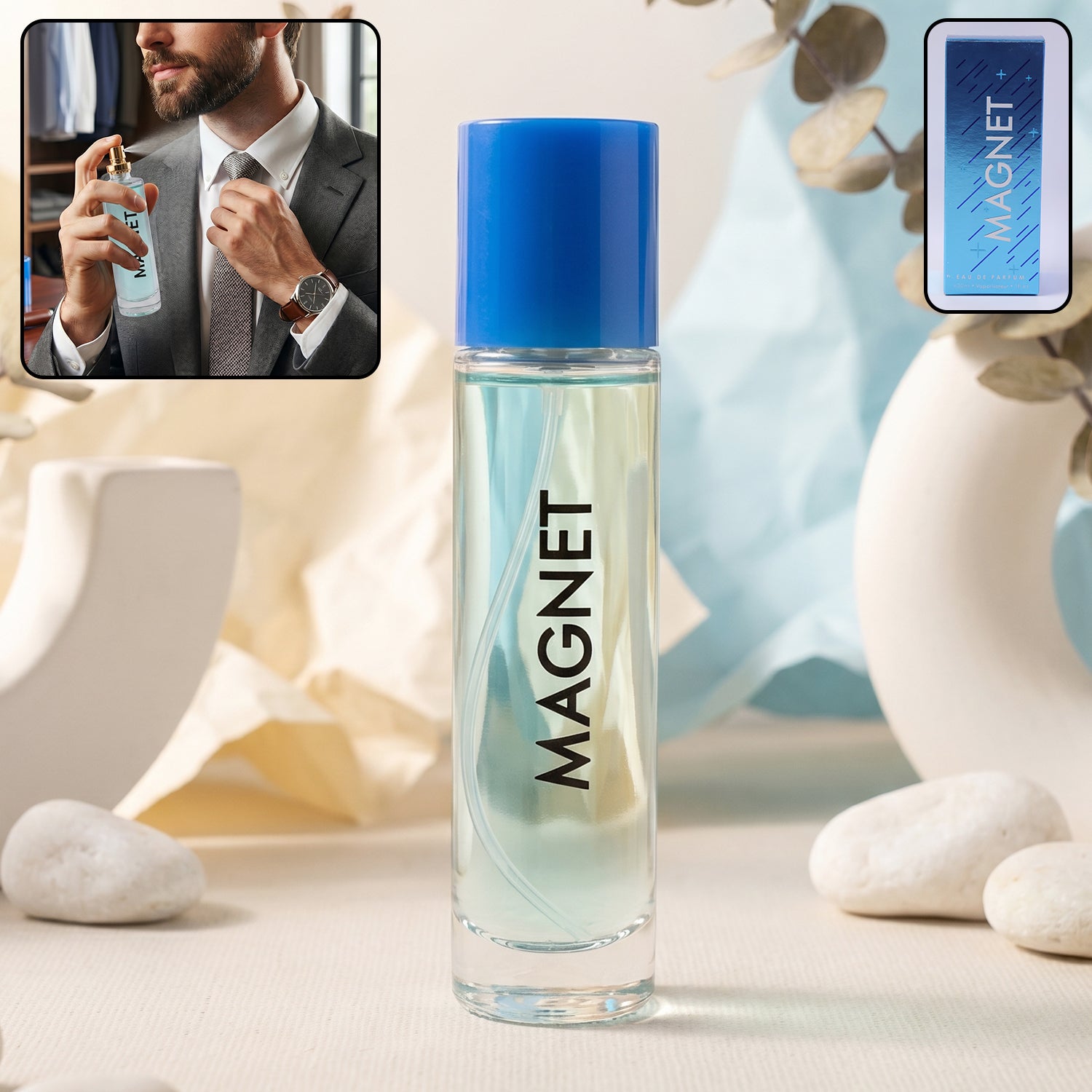 Wukusy Magnet Eau De Parfum spray bottle, 30ml, with sleek packaging and stylish design, ready for application.