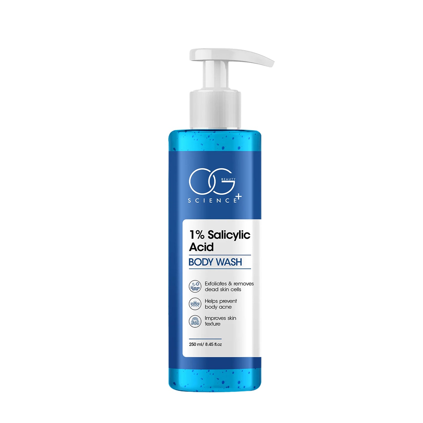 Wukusy Og Beauty Science Salicylic Acid Body Wash in 250ml bottle, gentle skincare for clear, healthy skin.