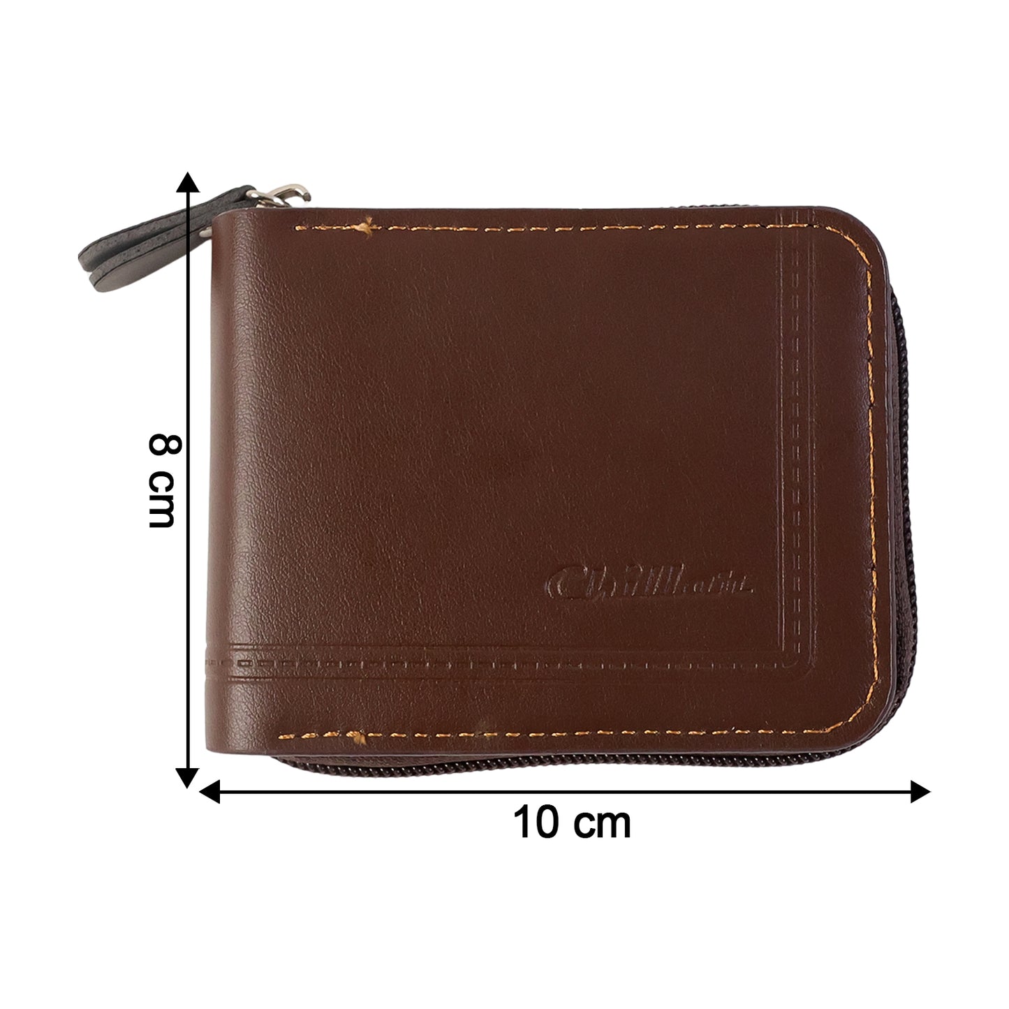 Wukusy premium zip-around travel card holder wallet with multiple card slots and compact design, shown in black.