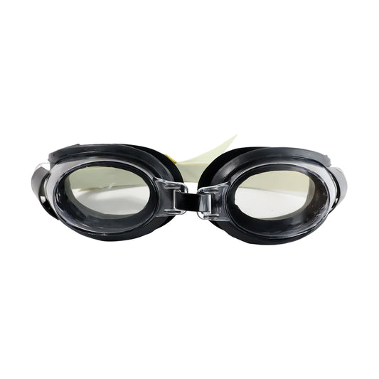 Wukusy UV protection swimming goggles in clear and blue with adjustable straps, designed for comfortable eye protection during swimming.