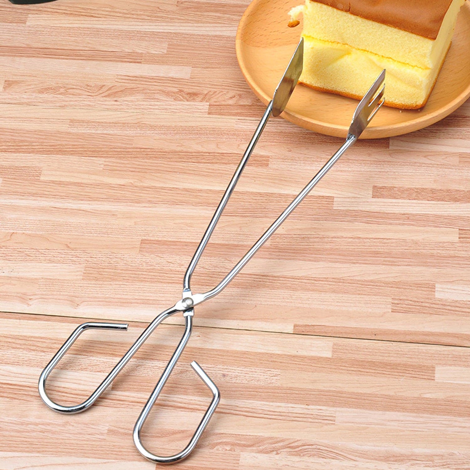 Wukusy 2970 handle cooking tong for salad and barbecue, stainless steel clip with ergonomic grip for kitchen and buffet use