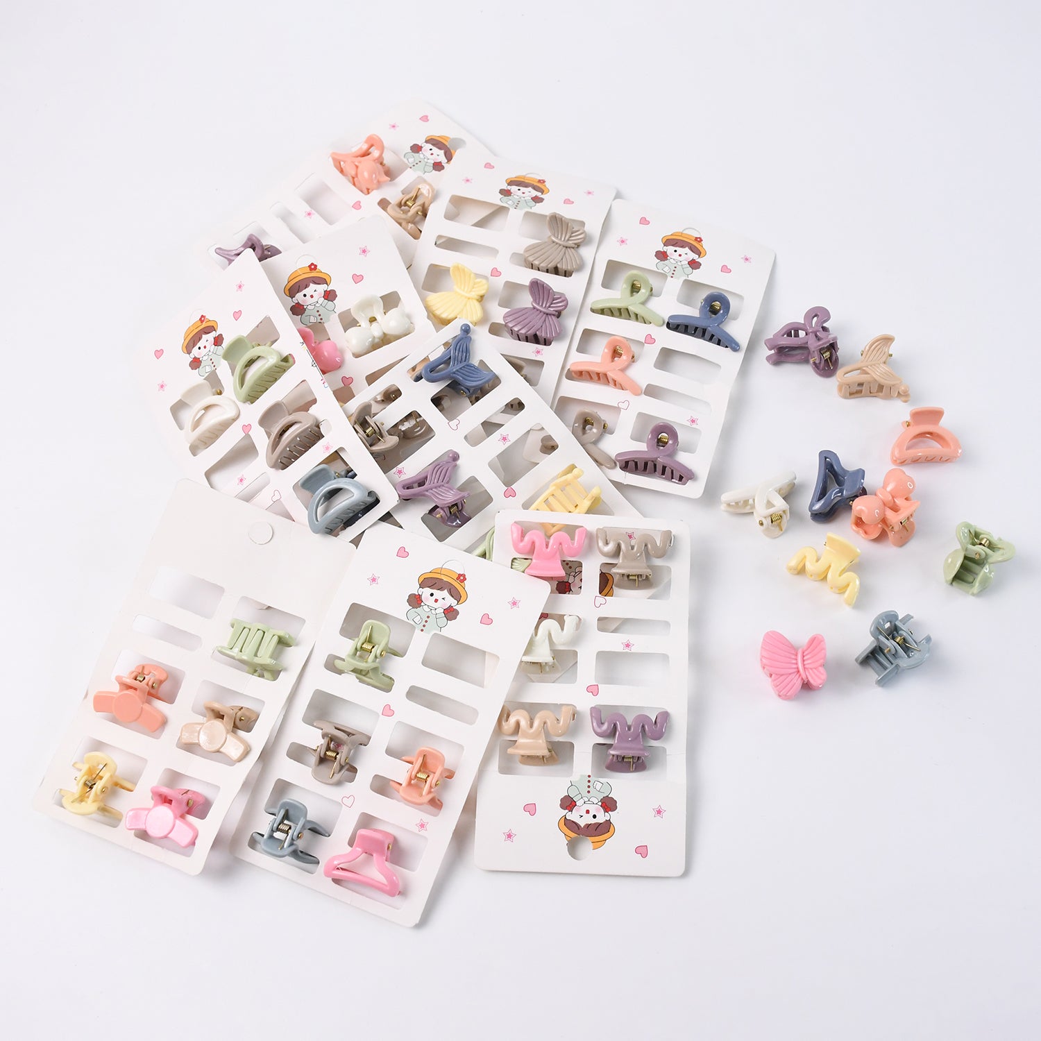 Set of six colorful Wukusy hair clips for girls and kids, ideal hair accessories for everyday styling and cute hairdos.