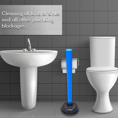 Wukusy multifunctional toilet plunger with ergonomic handle and suction cup for effective blockage removal in bathroom.