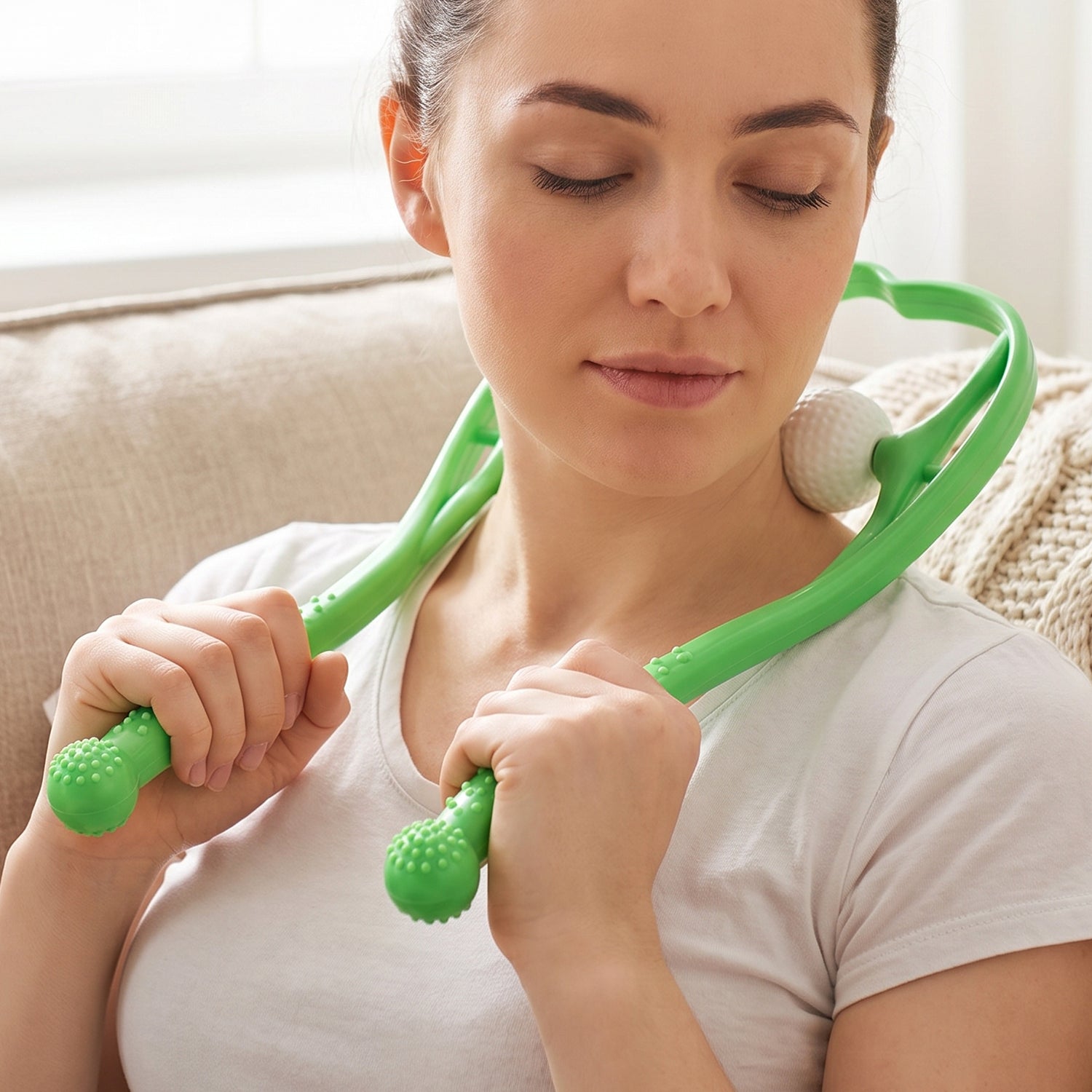 Manual Neck Shoulder Roller Massager With Rolling Balls For Pain Relief (1 Pc)