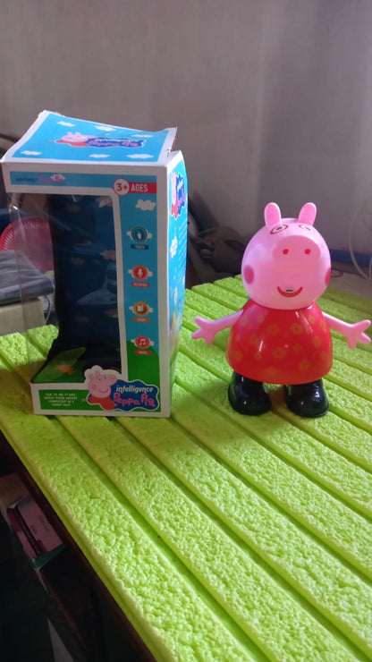 Wukusy pig children’s pretend play toy with movable limbs, soft rubber material, suitable for kids, battery not included.