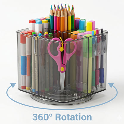 Wukusy Supermom Vista revolving pen holder with 360-degree rotation, designed for organizing pens and office supplies.