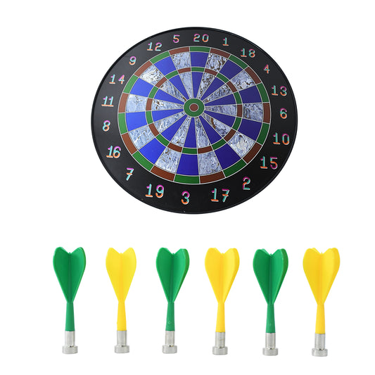 Wukusy magnetic dart board game set with six safe darts, suitable for kids and adults, displayed on a playful game table.