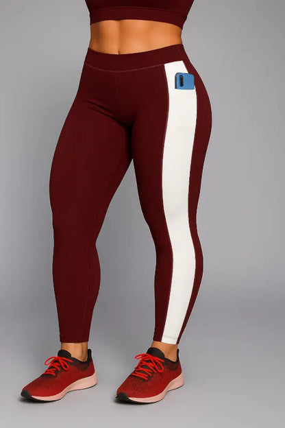 Ekom women's premium stretchable yoga tights with mid-waist design, ideal for activewear and workout sessions.